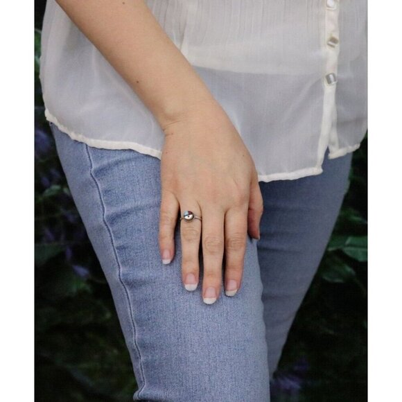 Sterling Silver Turquoise Coral Onyx Mother of Pearl Zuni Face Ring Size 4 1/2 - Picture 4 of 7